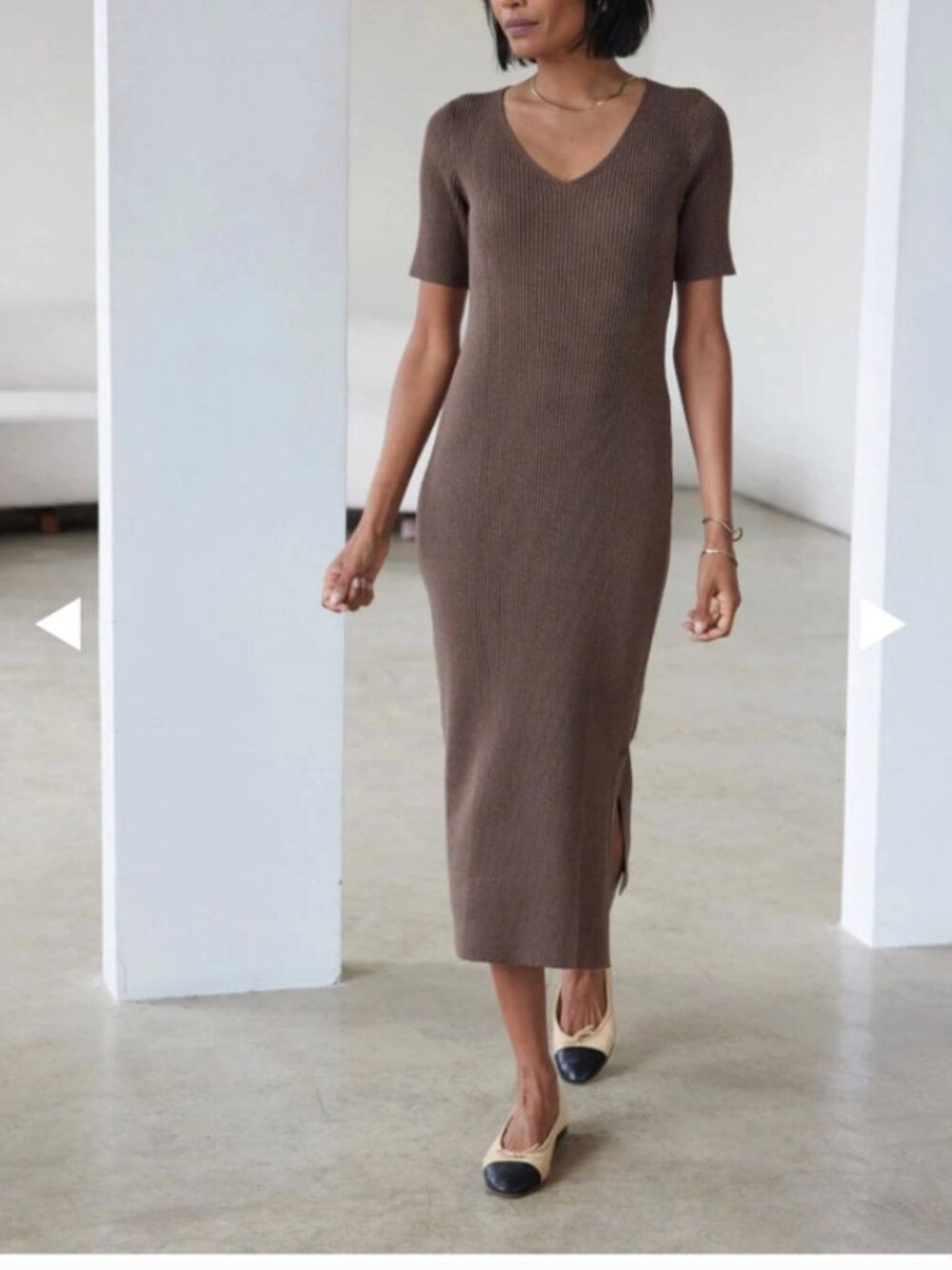 AYR The Head Turner Brown Knit Dress in Size Small - Shiitake Heather